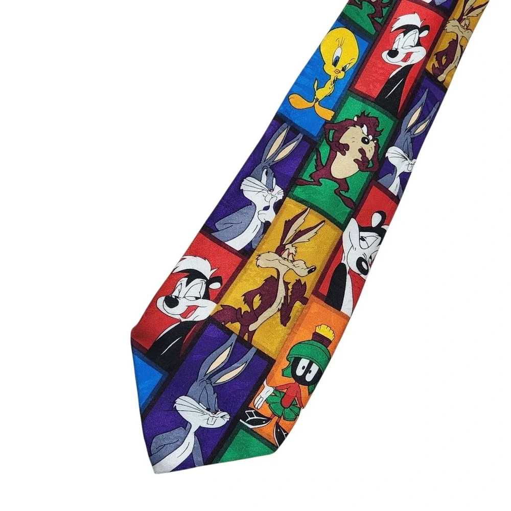 Looney Tunes Novelty‎ Tie Cartoon Characters Bugs Bunny Wile E. Coyote VTG